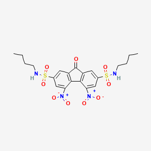 molecular formula C21H24N4O9S2 B11710155 N~2~,N~7~-dibutyl-4,5-dinitro-9-oxo-9H-fluorene-2,7-disulfonamide 
