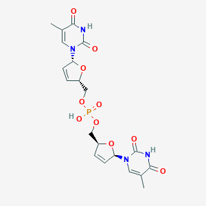 molecular formula C20H23N4O10P B117106 bis[[(2S,5R)-5-(5-methyl-2,4-dioxopyrimidin-1-yl)-2,5-dihydrofuran-2-yl]methyl] hydrogen phosphate CAS No. 147104-00-5