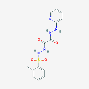 molecular formula C14H15N5O4S B11710611 N'~1~-[(2-methylphenyl)sulfonyl]-N'~2~-(pyridin-2-yl)ethanedihydrazide 