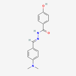 molecular formula C16H17N3O2 B11710663 N'-{(E)-[4-(dimethylamino)phenyl]methylidene}-4-hydroxybenzohydrazide 