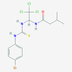 molecular formula C14H17BrCl3N3OS B11710764 N-(1-(3-(4-Bromo-phenyl)-thioureido)-2,2,2-trichloro-ethyl)-3-methyl-butyramide 