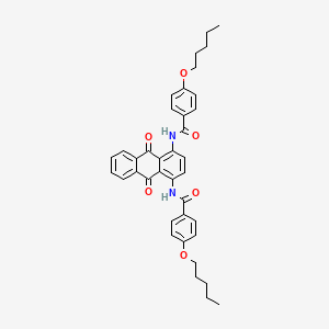 molecular formula C38H38N2O6 B11711012 N,N'-(9,10-dioxo-9,10-dihydroanthracene-1,4-diyl)bis[4-(pentyloxy)benzamide] 