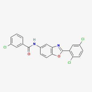molecular formula C20H11Cl3N2O2 B11711046 3-chloro-N-[2-(2,5-dichlorophenyl)-1,3-benzoxazol-5-yl]benzamide 