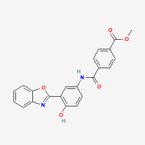 molecular formula C22H16N2O5 B11711347 Methyl 4-[[[3-(2-benzoxazolyl)-4-hydroxyphenyl]amino]carbonyl]benzoate CAS No. 313955-39-4