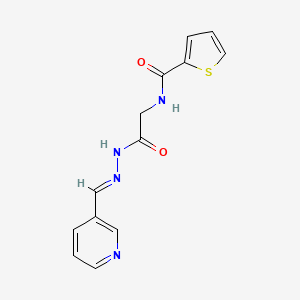 molecular formula C13H12N4O2S B11711632 N-({N'-[(E)-(Pyridin-3-YL)methylidene]hydrazinecarbonyl}methyl)thiophene-2-carboxamide 