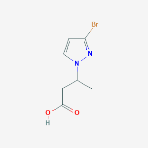 molecular formula C7H9BrN2O2 B11711657 3-(3-Bromo-1H-pyrazol-1-yl)butanoic acid 
