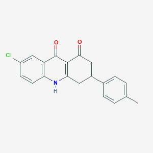molecular formula C20H16ClNO2 B117117 7-Chloro-3-(4-methylphenyl)-3,4-dihydro-1,9(2H,10H)-acridinedione CAS No. 144155-05-5