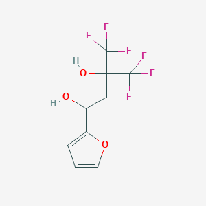 molecular formula C9H8F6O3 B011712 1,3-Butanediol, 1-(2-furyl)-4,4,4-trifluoro-3-trifluoromethyl- CAS No. 100991-87-5