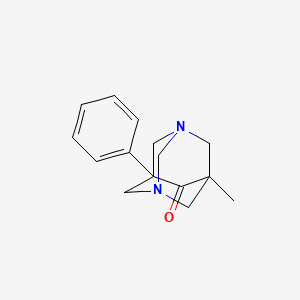 molecular formula C15H18N2O B11712389 5-Methyl-7-phenyl-1,3-diazaadamantan-6-one 
