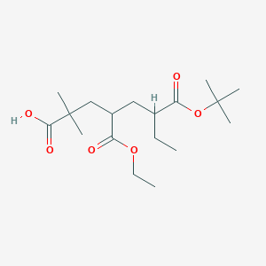 4-Ethoxycarbonyl-2,2-dimethyl-6-[(2-methylpropan-2-yl)oxycarbonyl]octanoic acid