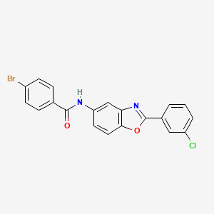 molecular formula C20H12BrClN2O2 B11712983 4-bromo-N-[2-(3-chlorophenyl)-1,3-benzoxazol-5-yl]benzamide 
