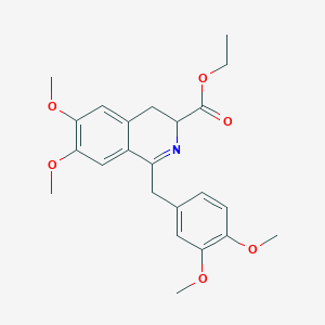 molecular formula C23H27NO6 B11713083 Ethyl 1-[(3,4-dimethoxyphenyl)methyl]-6,7-dimethoxy-3,4-dihydroisoquinoline-3-carboxylate 