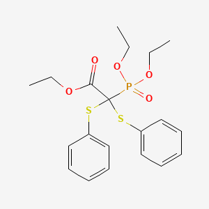 molecular formula C20H25O5PS2 B11713095 Ethyl (diethoxyphosphoryl)[bis(phenylsulfanyl)]acetate 