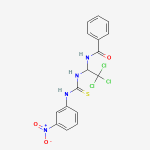 molecular formula C16H13Cl3N4O3S B11713147 N-(2,2,2-trichloro-1-{[(3-nitrophenyl)carbamothioyl]amino}ethyl)benzamide 