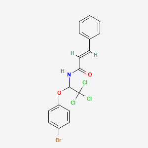 molecular formula C17H13BrCl3NO2 B11713213 (2E)-N-[1-(4-bromophenoxy)-2,2,2-trichloroethyl]-3-phenylprop-2-enamide 