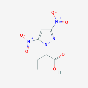 molecular formula C7H8N4O6 B11713554 2-(3,5-Dinitro-1H-pyrazol-1-yl)butanoic acid 