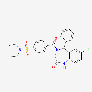 molecular formula C26H26ClN3O4S B11713668 4-(7-chloro-2-oxo-5-phenyl-2,3,4,5-tetrahydro-1H-benzo[e][1,4]diazepine-4-carbonyl)-N,N-diethylbenzenesulfonamide 