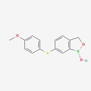 molecular formula C14H13BO3S B11713895 6-[(4-Methoxyphenyl)sulfanyl]-1,3-dihydro-2,1-benzoxaborol-1-ol 