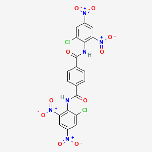 molecular formula C20H10Cl2N6O10 B11714312 N,N'-bis(2-chloro-4,6-dinitrophenyl)benzene-1,4-dicarboxamide 