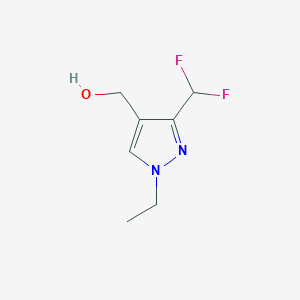 molecular formula C7H10F2N2O B11714496 [3-(Difluoromethyl)-1-ethyl-1H-pyrazol-4-yl]methanol 