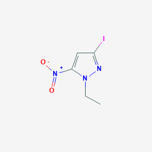 molecular formula C5H6IN3O2 B11714557 1-Ethyl-3-iodo-5-nitro-1H-pyrazole 