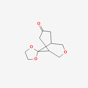 molecular formula C10H14O4 B11714560 3-Oxaspiro[bicyclo[3.3.1]nonane-9,2'-[1,3]dioxolan]-7-one 