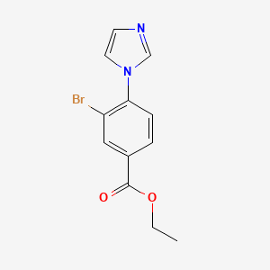 molecular formula C12H11BrN2O2 B11714644 Ethyl 3-Bromo-4-(1-imidazolyl)benzoate 