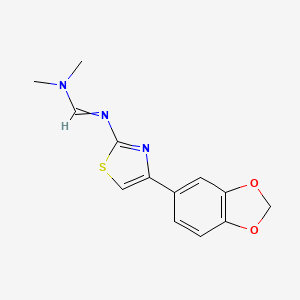 molecular formula C13H13N3O2S B11714660 n'-(4-(Benzo[d][1,3]dioxol-5-yl)thiazol-2-yl)-n,n-dimethylformimidamide CAS No. 4709-19-7