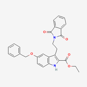 molecular formula C28H24N2O5 B11714875 ethyl 5-(benzyloxy)-3-[2-(1,3-dioxo-1,3-dihydro-2H-isoindol-2-yl)ethyl]-1H-indole-2-carboxylate 