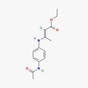 molecular formula C14H18N2O3 B11714990 Ethyl 3-(p-acetamidoanilino)crotonate CAS No. 63304-45-0