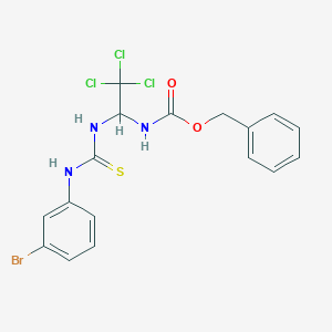 molecular formula C17H15BrCl3N3O2S B11715421 benzyl N-[1-[(3-bromophenyl)carbamothioylamino]-2,2,2-trichloroethyl]carbamate 