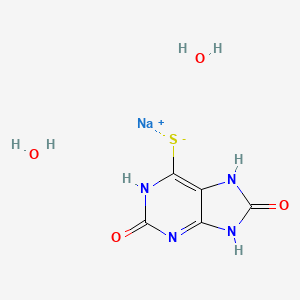 molecular formula C5H7N4NaO4S B11715723 sodium;2,8-dioxo-7,9-dihydro-1H-purine-6-thiolate;dihydrate 