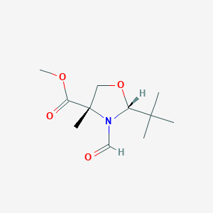 molecular formula C11H19NO4 B11715862 Methyl (2R,4S)-2-(tert-Butyl)-3-formyl-4-methyloxazolidine-4-carboxylate 