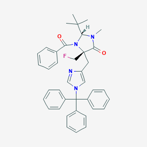 molecular formula C39H39FN4O2 B117166 (2R,5S)-1-Benzoyl-2-tert-butyl-5-(fluoromethyl)-3-methyl-5-[(1-tritylimidazol-4-yl)methyl]imidazolidin-4-one CAS No. 145695-73-4