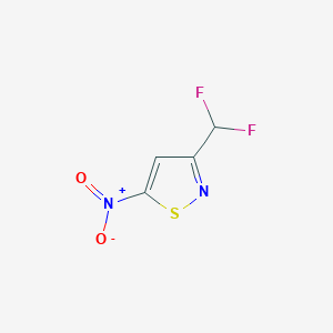 molecular formula C4H2F2N2O2S B11716624 3-(Difluoromethyl)-5-nitroisothiazole 