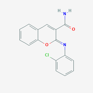 molecular formula C16H11ClN2O2 B11716634 (2Z)-2-[(2-chlorophenyl)imino]-2H-chromene-3-carboxamide 