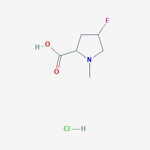 molecular formula C6H11ClFNO2 B11716664 4-Fluoro-1-methylpyrrolidine-2-carboxylic acid hydrochloride 