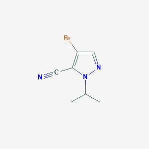 molecular formula C7H8BrN3 B11716787 4-Bromo-1-(propan-2-yl)-1H-pyrazole-5-carbonitrile 