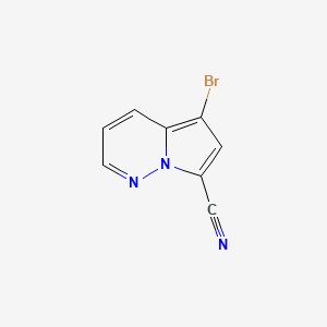 molecular formula C8H4BrN3 B11716795 5-Bromopyrrolo[1,2-b]pyridazine-7-carbonitrile 