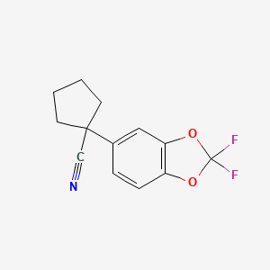 molecular formula C13H11F2NO2 B11716854 1-(2,2-Difluoro-1,3-benzodioxol-5-yl)cyclopentanecarbonitrile 