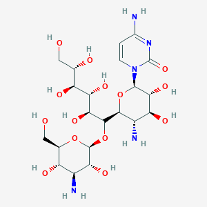 2(1H)-Pyrimidinone, 4-amino-1-[4-amino-6-O-(3-amino-3-deoxy-beta-D-glucopyranosyl)-4-deoxy-D-glycero-D-galacto-beta-D-gluco-undecopyranosyl]-