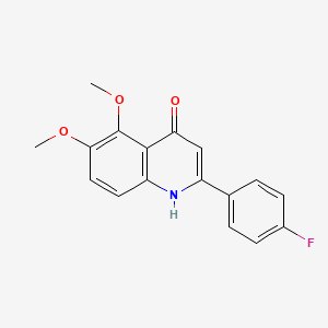 molecular formula C17H14FNO3 B11716883 2-(4-Fluorophenyl)-5,6-dimethoxyquinolin-4(1H)-one 