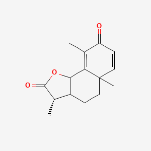 molecular formula C15H18O3 B11717005 (3S)-3,5a,9-trimethyl-2H,3H,3aH,4H,5H,5aH,8H,9bH-naphtho[1,2-b]furan-2,8-dione 