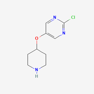 molecular formula C9H12ClN3O B11717012 2-Chloro-5-(piperidin-4-yloxy)pyrimidine 