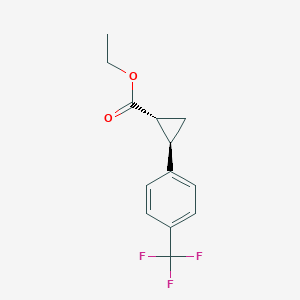 molecular formula C13H13F3O2 B11717106 Ethyl (1R,2R)-2-[4-(Trifluoromethyl)phenyl]cyclopropanecarboxylate 