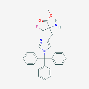 molecular formula C27H26FN3O2 B117172 Methyl 2-amino-2-(fluoromethyl)-3-(1-tritylimidazol-4-yl)propanoate CAS No. 81839-25-0