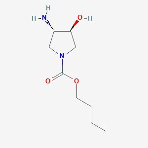 molecular formula C9H18N2O3 B1171731 (3S,4S)-Butyl 3-amino-4-hydroxypyrrolidine-1-carboxylate CAS No. 185423-65-8