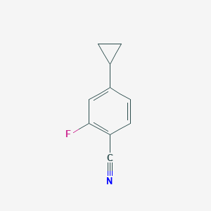 molecular formula C10H8FN B11717345 4-Cyclopropyl-2-fluorobenzonitrile 