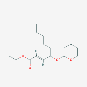 molecular formula C16H28O4 B11717365 ethyl (2E)-4-(oxan-2-yloxy)non-2-enoate 