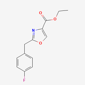 molecular formula C13H12FNO3 B11717460 Ethyl 2-(4-Fluorobenzyl)oxazole-4-carboxylate 